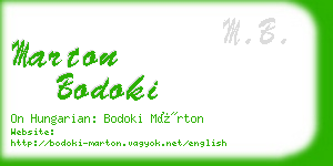 marton bodoki business card